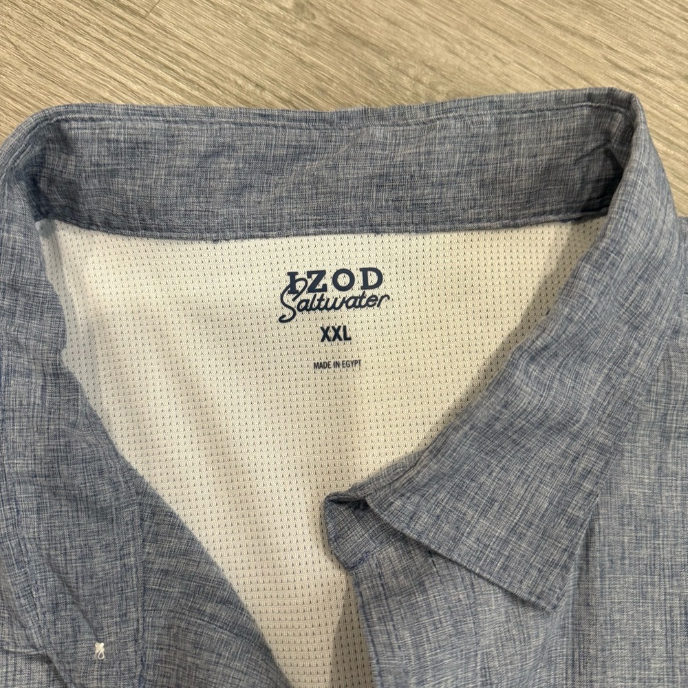 Izod Casual Button Down Shirt in Blue - Picture 3 of 3